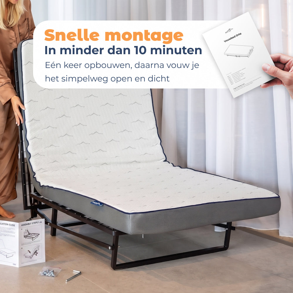 Vouwbed Orta snel gemonteerd in minder dan 10 minuten