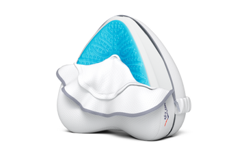 Kniekussen Ararat van traagschuim met blauwe cooling-gel laag en elastische band