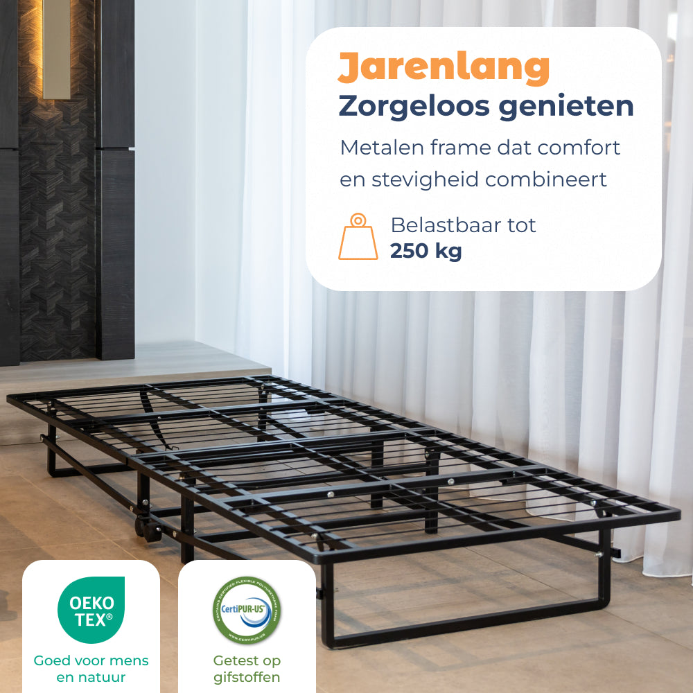 Stevig metalen frame van Vouwbed Orta, belastbaar tot 250 kg
