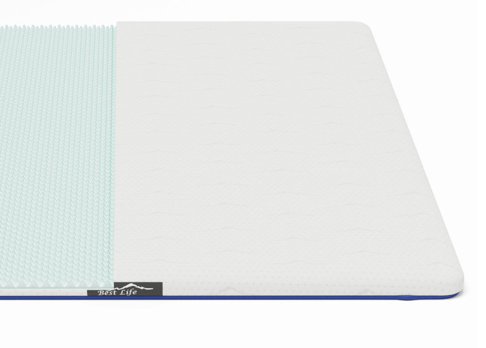 Matrastopper Sinai van 8 cm met witte Tencel hoes, zijaanzicht