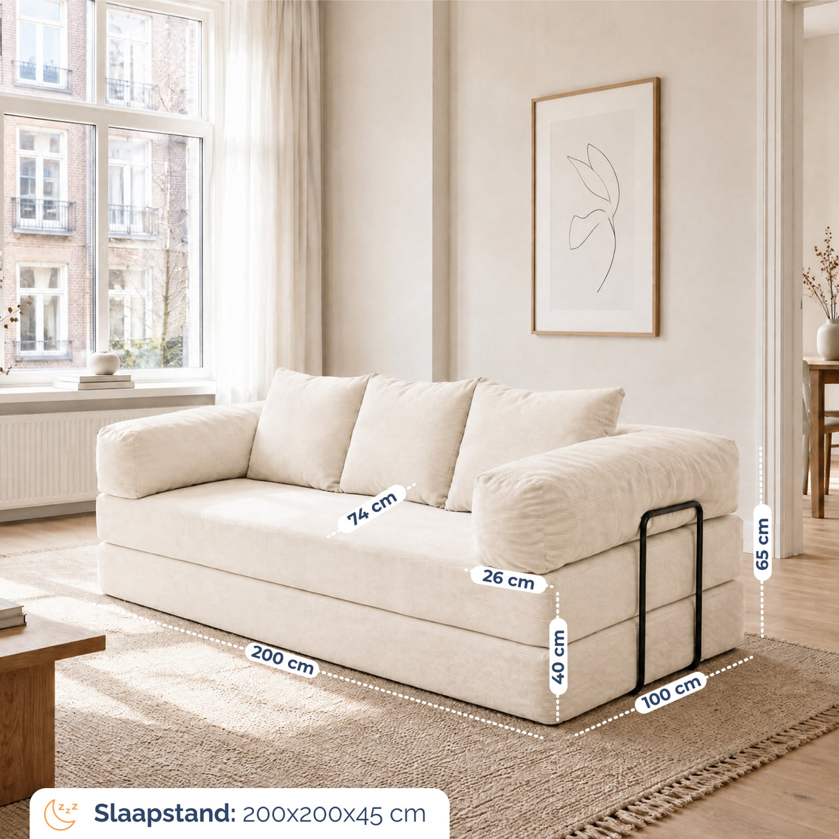 Slaapbank Lugano Beige