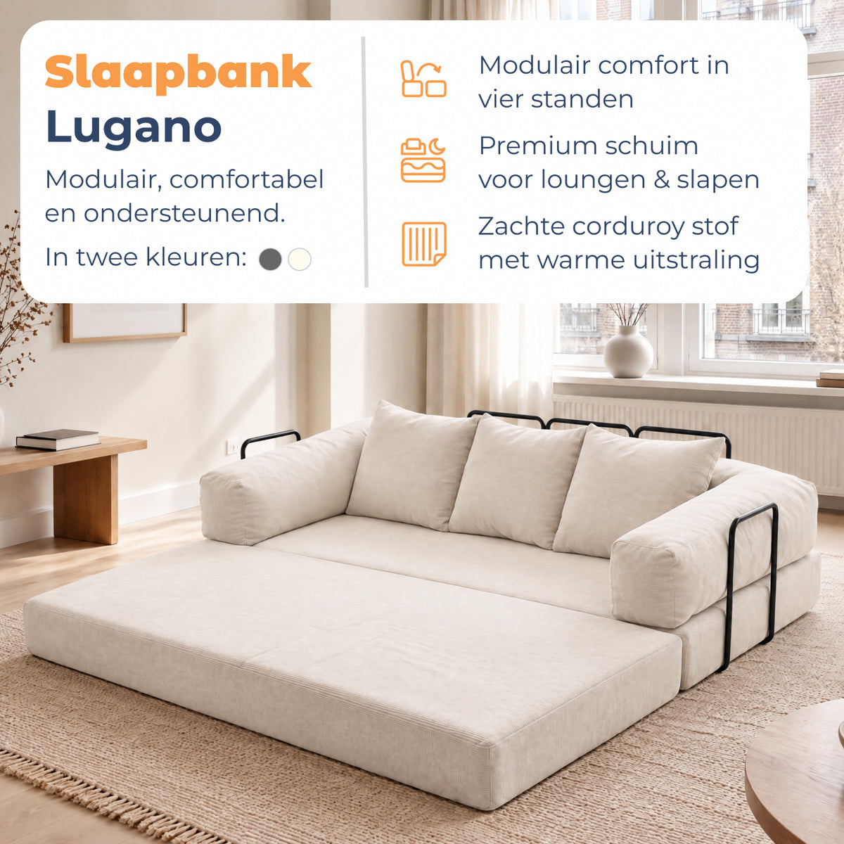 Slaapbank Lugano Beige