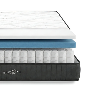 Pocketvering Matras Nanda van 20 cm met koudschuim en witte Tencel hoes, doorsnede