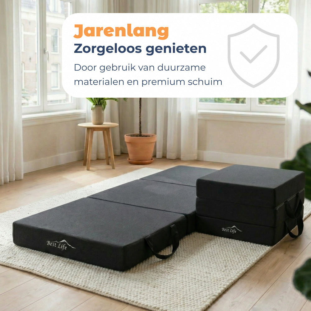Vouwmatras Sella half ingevouwen, van duurzame materialen en premium schuim
