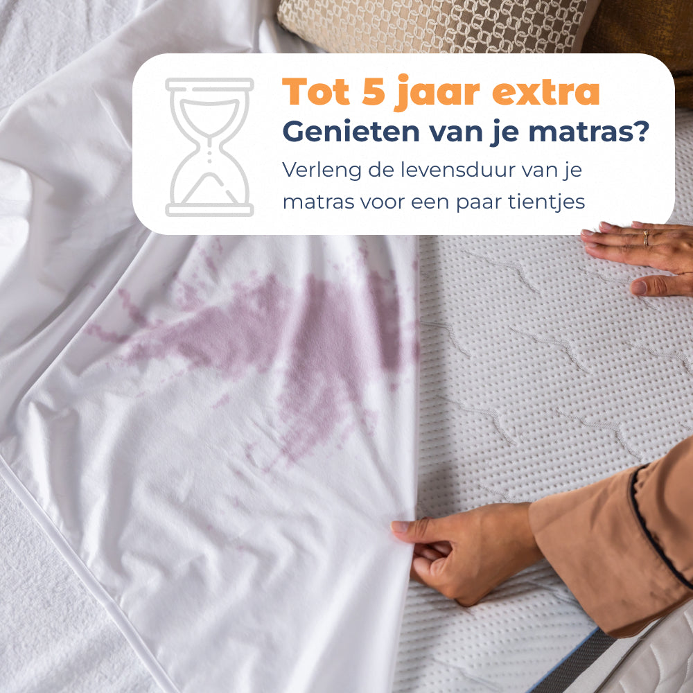 Vlek op Matrasbeschermer Garda die de levensduur van het matras verlengt